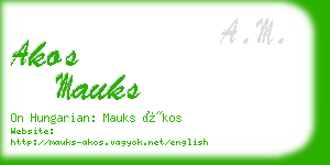 akos mauks business card